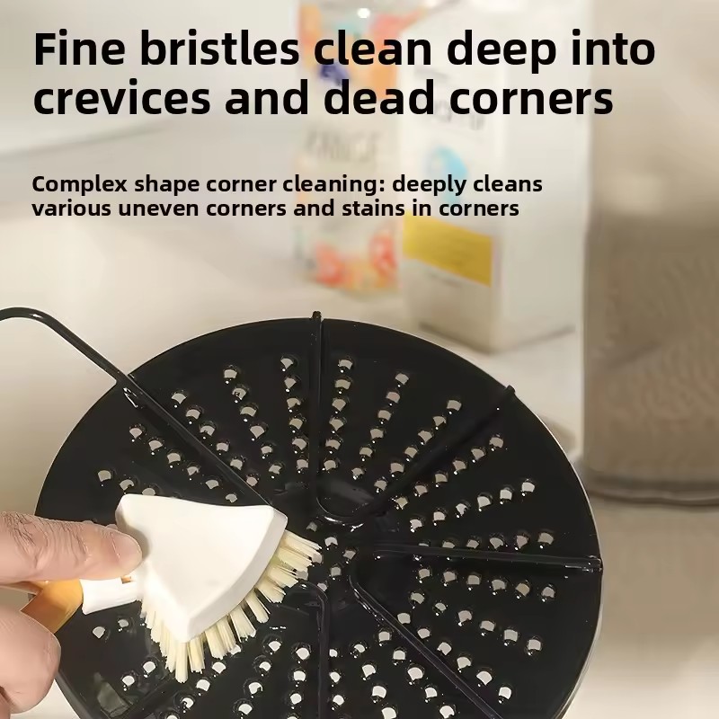 2Pcs Adjustable Foldable Triangular Crevice Brush Vertical Handheld Scrubber Dense Bristle Kitchen Stove Sink Gap Cleaner