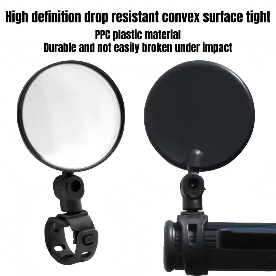2PCS Bicycle Rear Mirror Wide Angle Handlebar Reflector Mirror Adjustable Cycling Safety View For Mtb Road Bike Scooter
