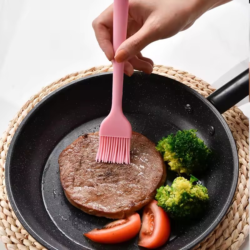 5Pcs Heat-Resistant Cooking Utensils Set Non-Stick Silicone Spatula Whisk Oil Brush Turner Cream Scraper Baking Set Kitchen Tool