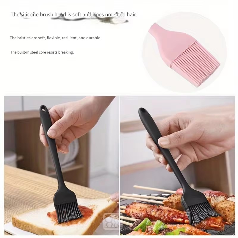 5Pcs Heat-Resistant Cooking Utensils Set Non-Stick Silicone Spatula Whisk Oil Brush Turner Cream Scraper Baking Set Kitchen Tool