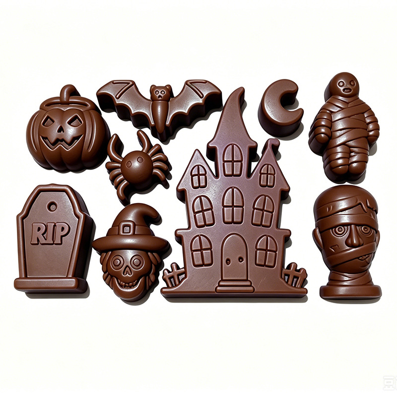 1Pc Silicone Halloween Candy Mold With Witch Theme Chocolate Mold For Making Candies Cake Decoration Baking Desserts Candles