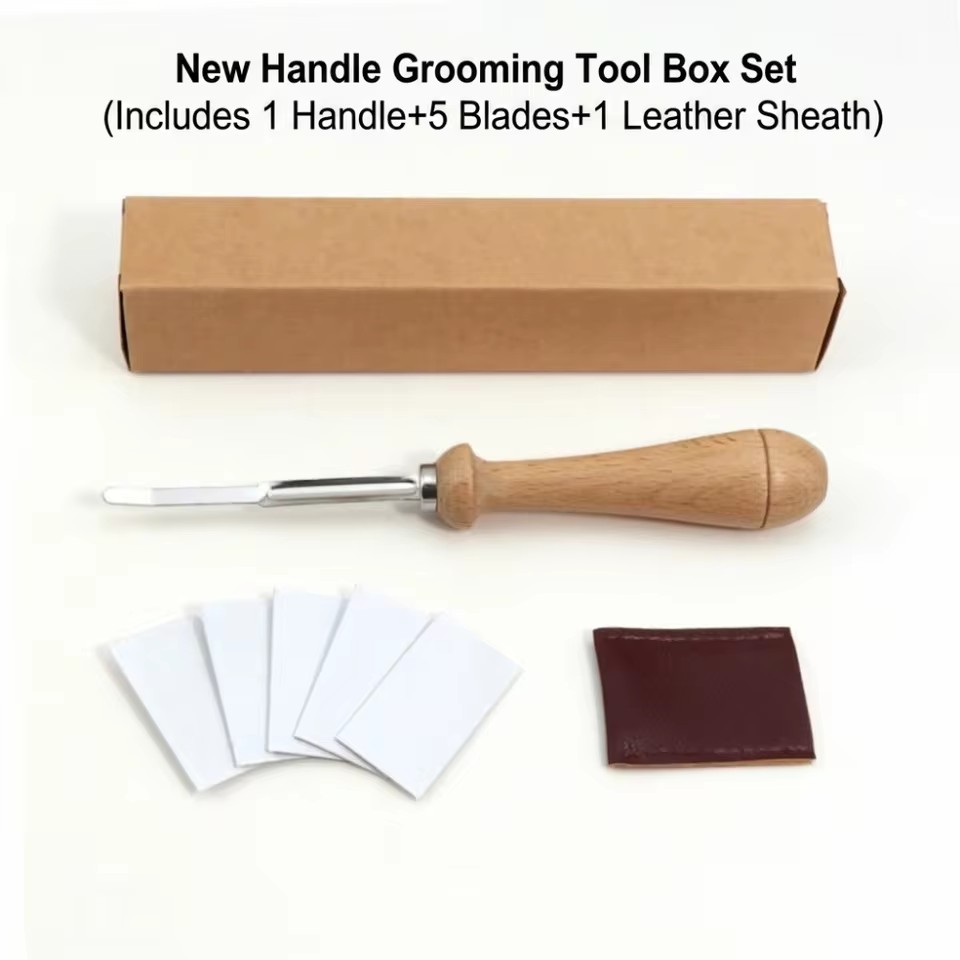 Wooden Handle Bread Scoring Lame Curved Blade Stainless Steel Dough Slashing Tool 18.5cm 5PCS Blades Curved Bread Lame