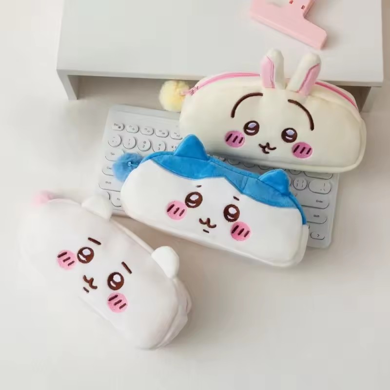 Kawaii Plush Pencil Case Ins Japanese Cute Anime Stationery Bag with Large Capacity for Students and Children's Birthday Gifts