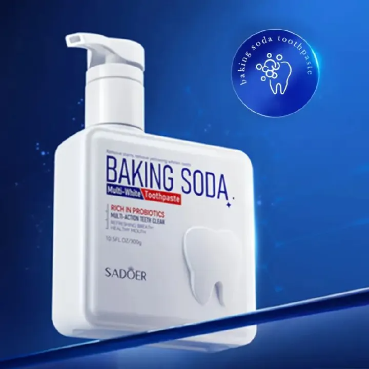 300g Deep Clean & Whitening Probiotic Toothpaste - Baking Soda Pump Dispenser for Personal Care