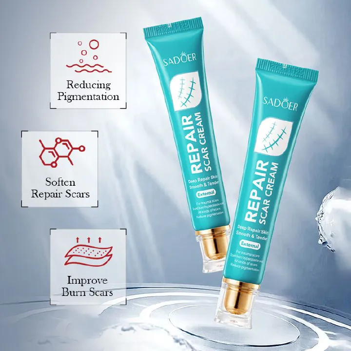 SADOER Scar Repair Cream Scar Moisturizing Tender Light Line Scar Removal Cream Repair Stretch Marks Burn Acne Surgical Acne Scar Ointment Herbal Treatment Gel