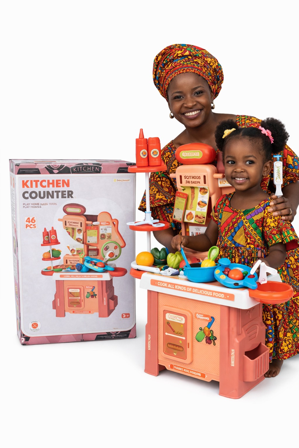 Kids Kitchen Set 56 Pieces Cooking Pretend Play Toy for Boys and Girls