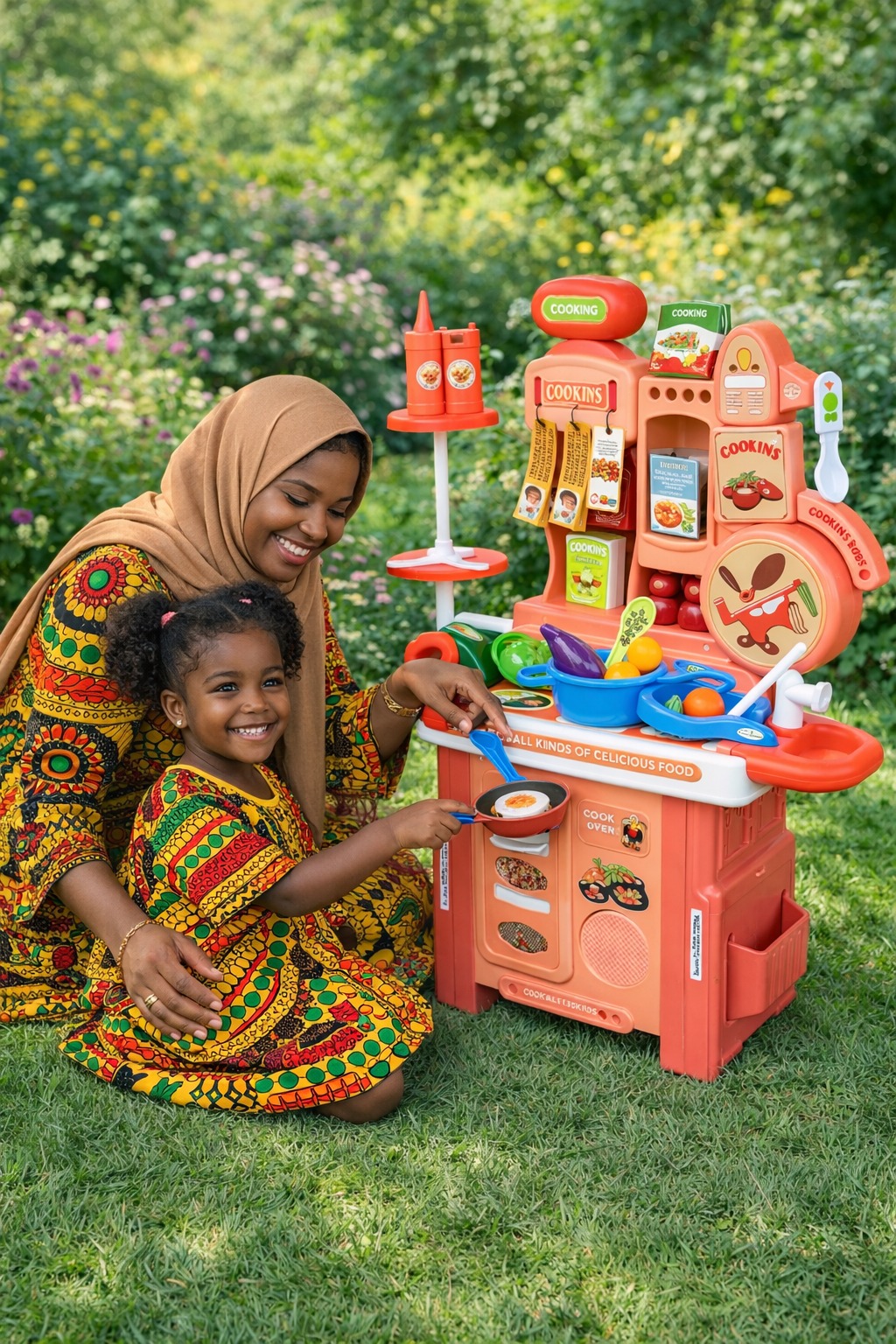 56PCS Kids Kitchen Set Cooking Pretend Play Toy for Home and Playroom
