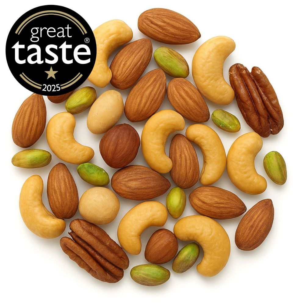 Mixed nuts are a versatile snack that typically combines variety in flavor, texture, and nutrition. Most commercial blends include a mix of peanuts, almonds, cashews, walnuts, and brazil nuts.