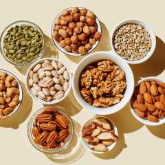 Mixed nuts are a versatile snack that typically combines variety in flavor, texture, and nutrition. Most commercial blends include a mix of peanuts, almonds, cashews, walnuts, and brazil nuts.
