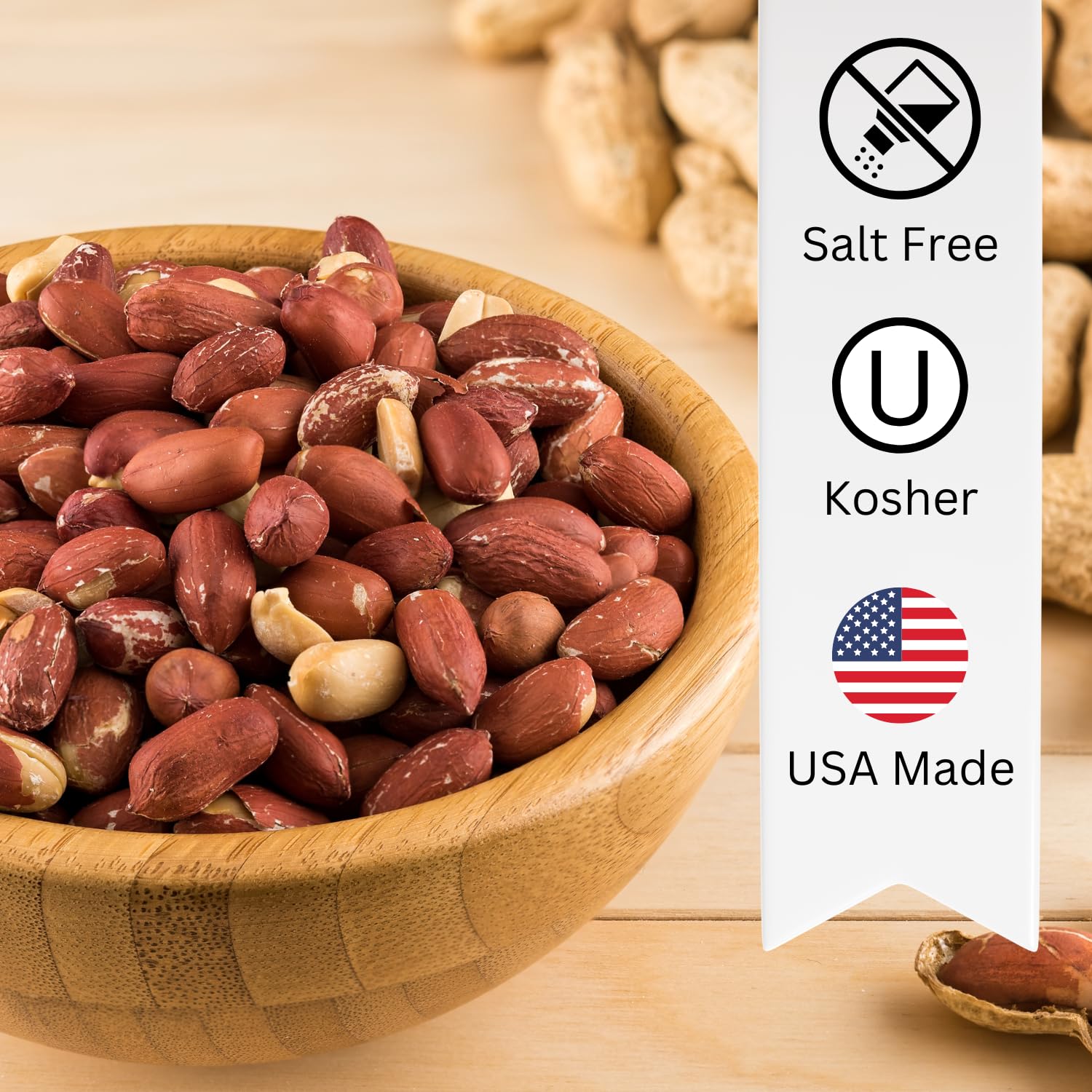 Dry-roasted, with the skins still on to keep that concentrated, slightly bitter-nutty flavor intact.They are rich in monounsaturated and polyunsaturated fats, which help keep cholesterol in check .