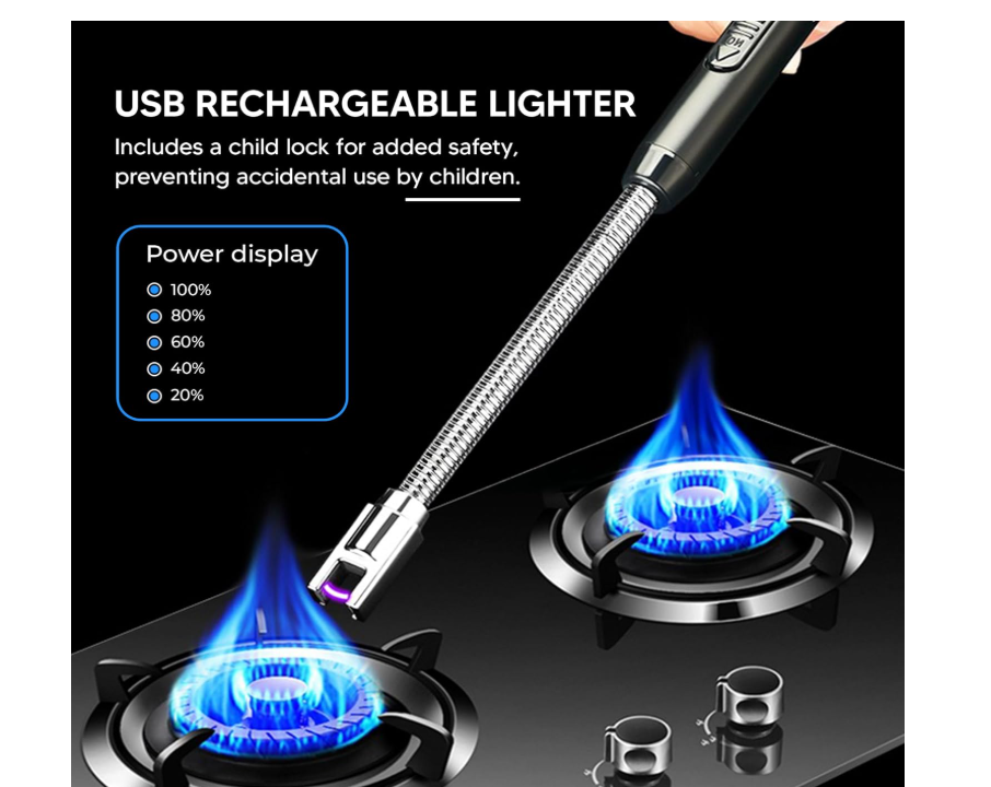 USB Rechargeable Electric Lighter uses an electric arc instead of a flame for ignition, making it windproof and flameless, designed for safety and are considered an eco-friendly alternative .