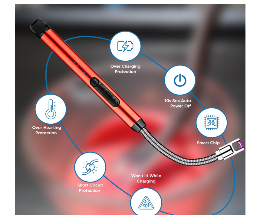 USB Rechargeable Electric Lighter uses an electric arc instead of a flame for ignition, making it windproof and flameless, designed for safety and are considered an eco-friendly alternative .