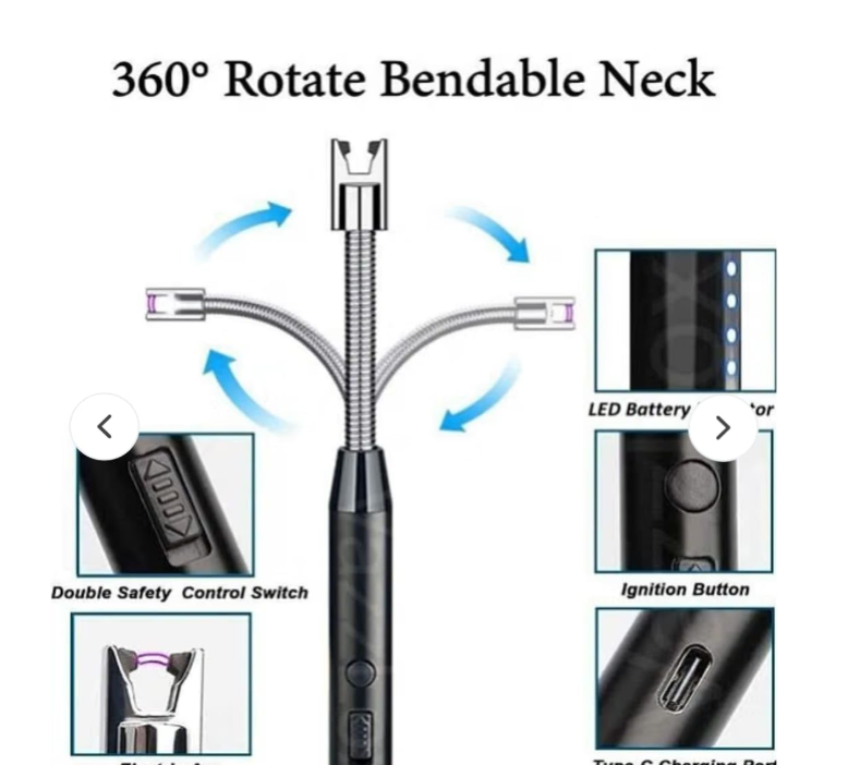USB Rechargeable Electric Lighter uses an electric arc instead of a flame for ignition, making it windproof and flameless, designed for safety and are considered an eco-friendly alternative .