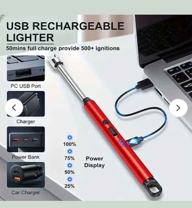 USB Rechargeable Electric Lighter uses an electric arc instead of a flame for ignition, making it windproof and flameless, designed for safety and are considered an eco-friendly alternative .