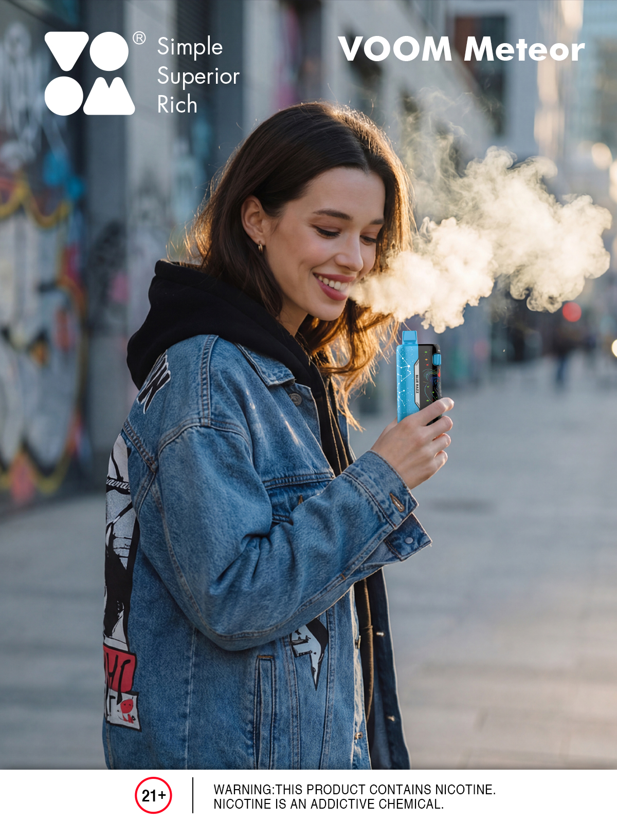 Generic VOOM 70K Puff Disposable Vape with great taste smooth vapor and power adjustable fruity flavors large vapor trendy