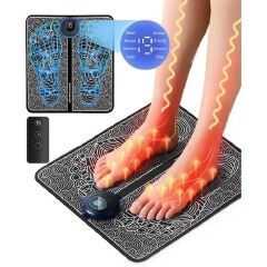 Ems Electric Foot Massager - EMS Muscle Stimulation, 9 Intensity Levels, Portable, Full Body Relaxation