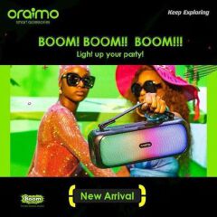 High quality Oraimo Boom Powerful Portable Wireless Speaker - Black (1YR WRTY)