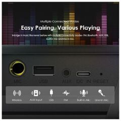High quality Oraimo Boom Powerful Portable Wireless Speaker - Black (1YR WRTY)