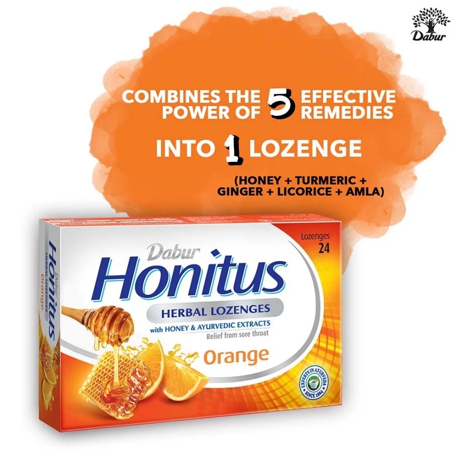 Dabur Herbal Honitus Lozenges – Orange