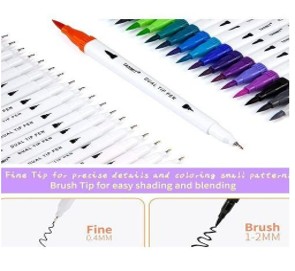 CHETAK Dual Brush Marker Pens 12 Colors