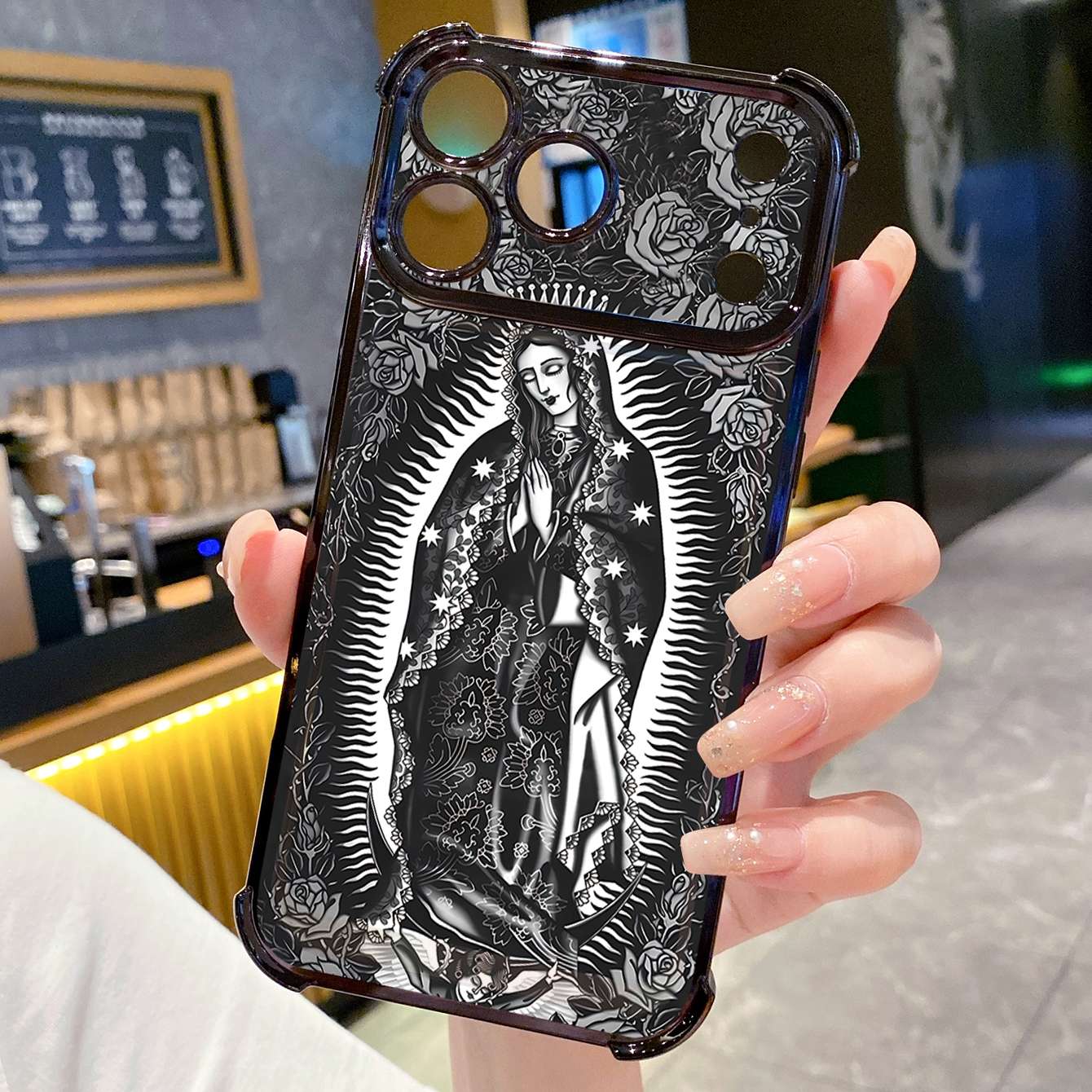 for iPhone 17 Pro Max 16 15 14 Plus Plating Phone Case Shockproof Cover Pray Girl