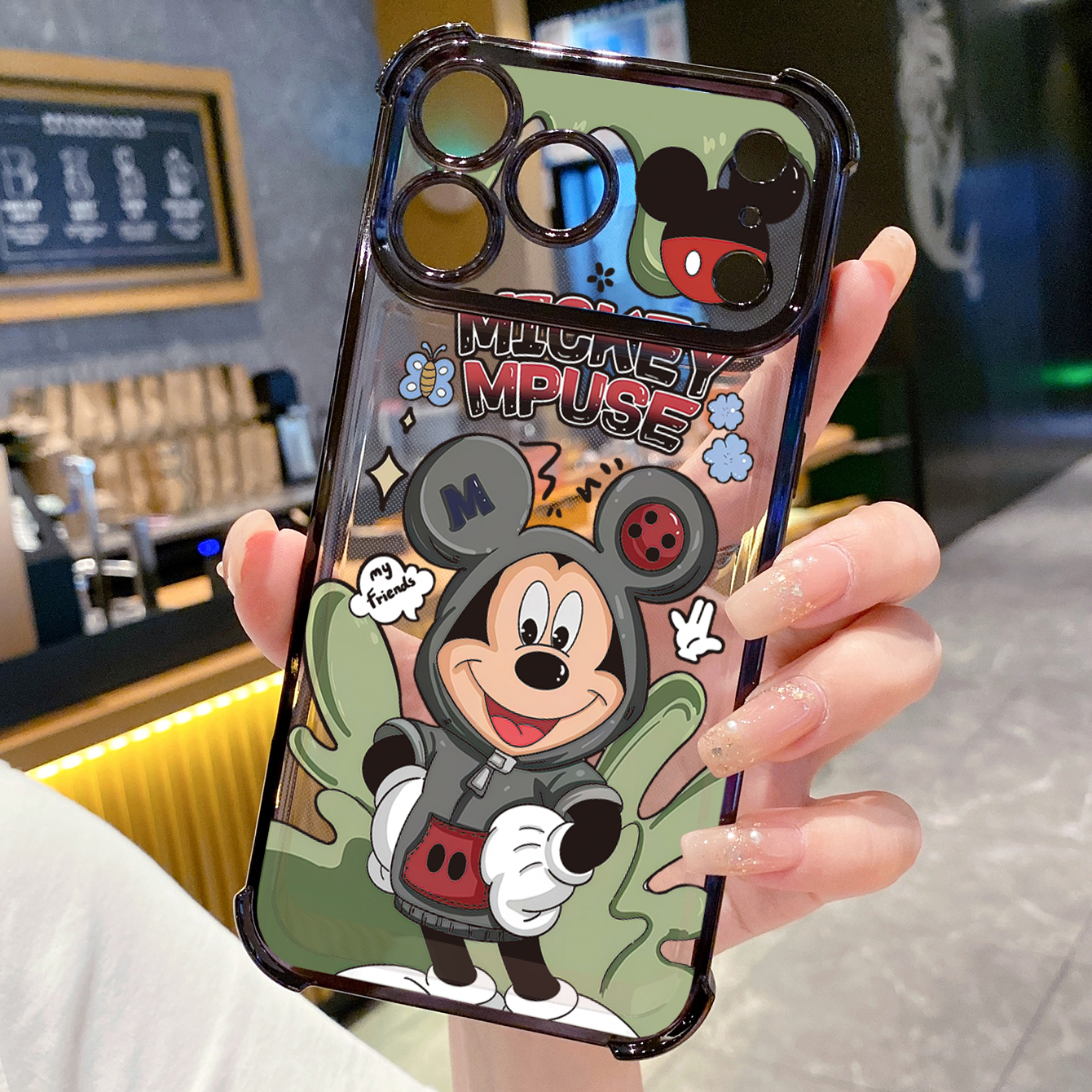 for iPhone 17 Pro Max 16 15 14 Plus Plating Phone Case Shockproof Cover Lovely Mickey Minnie