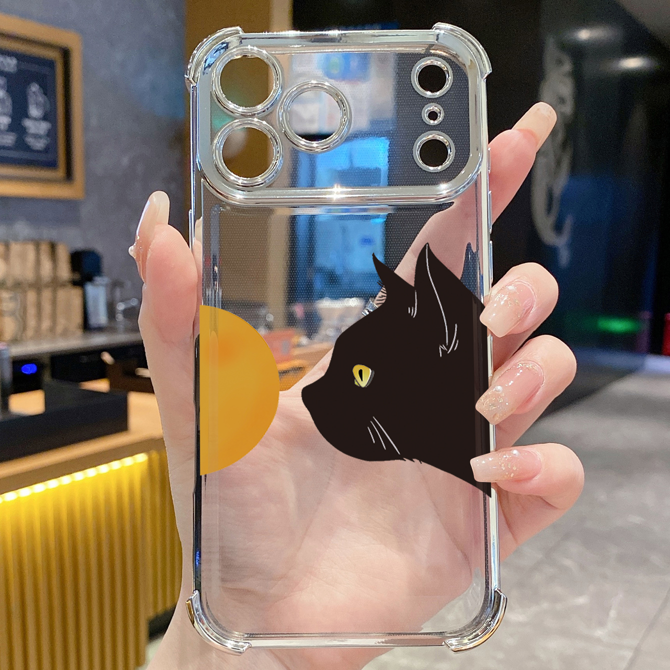for iPhone 17 Pro Max 16 15 14 Plus Plating Phone Case Shockproof Cover Cats