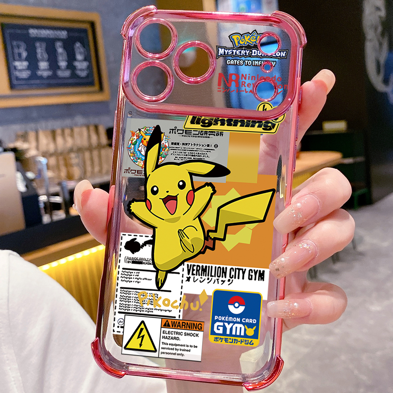 for iPhone 17 Pro Max 16 15 14 Plus Plating Phone Case Shockproof Cover Pokemon Pikachu