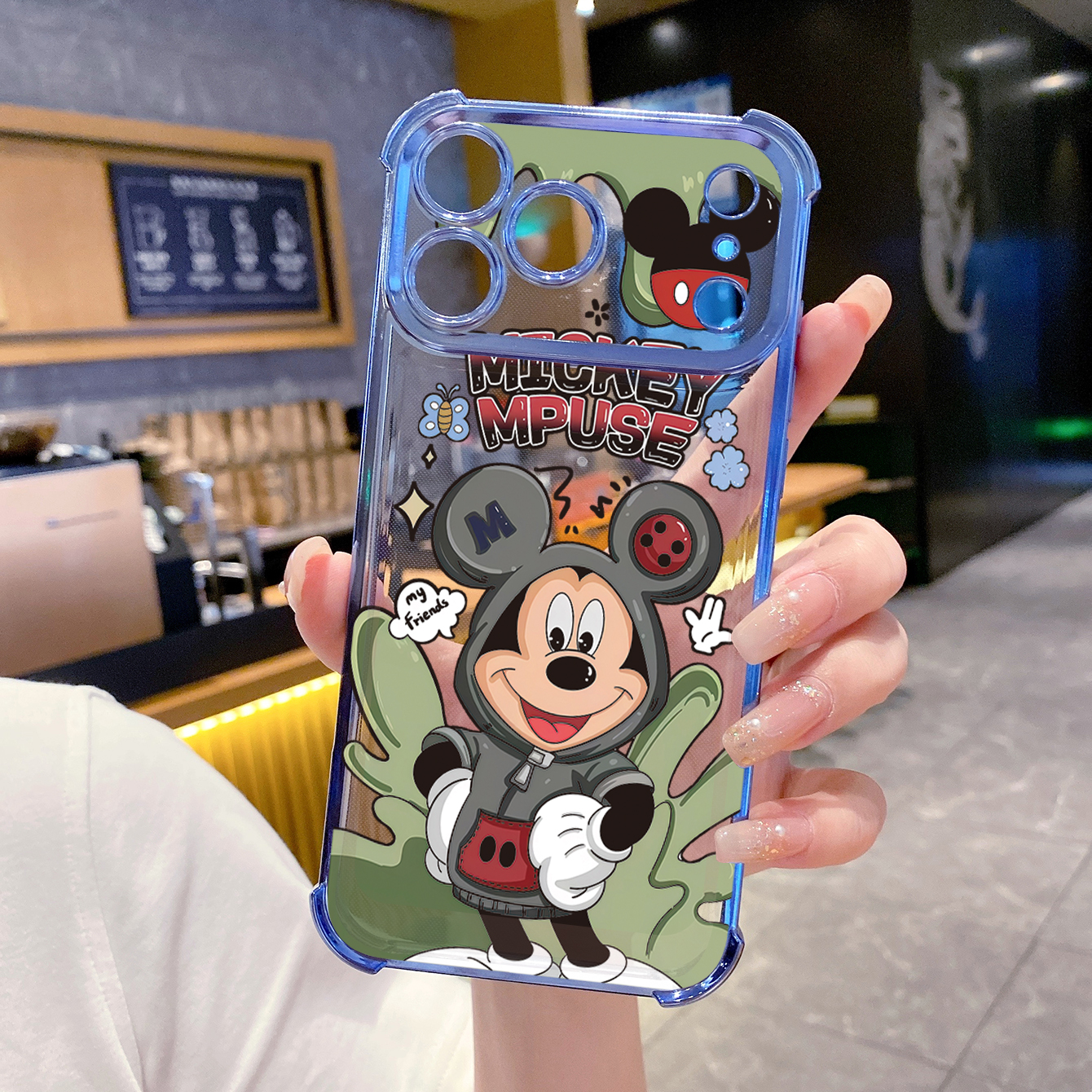 for iPhone 17 Pro Max 16 15 14 Plus Plating Phone Case Shockproof Cover Lovely Mickey Minnie
