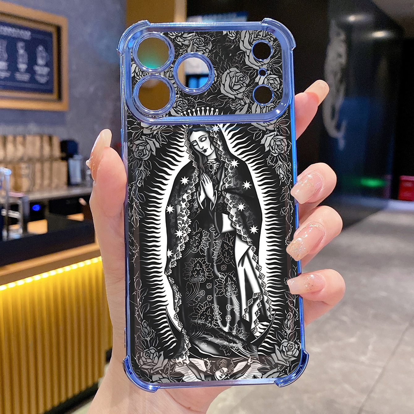 for iPhone 17 Pro Max 16 15 14 Plus Plating Phone Case Shockproof Cover Pray Girl