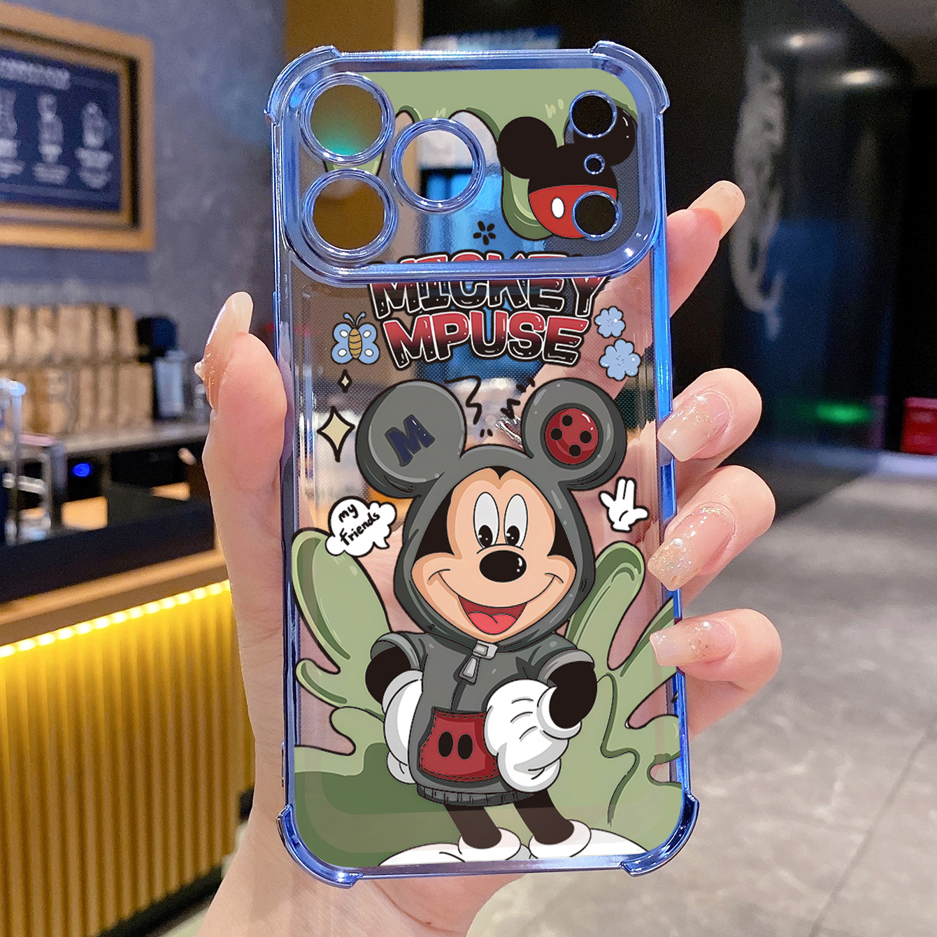 for iPhone 17 Pro Max 16 15 14 Plus Plating Phone Case Shockproof Cover Lovely Mickey Minnie