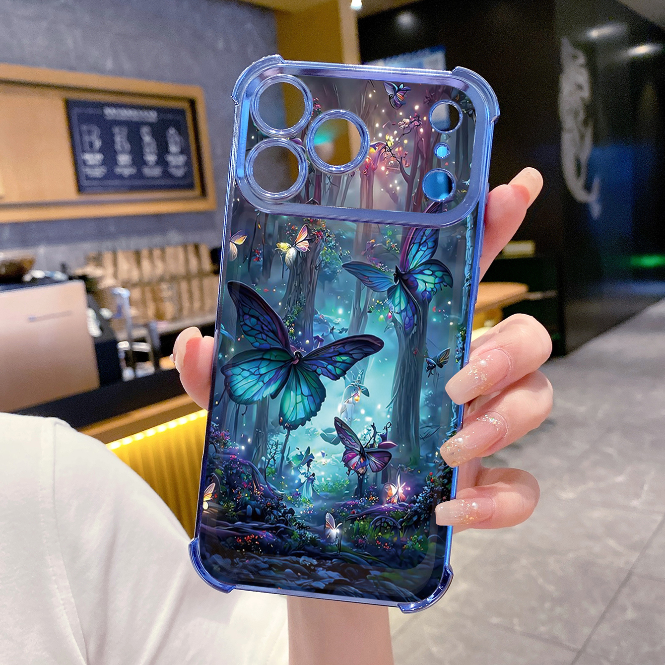 for iPhone 17 Pro Max 16 15 14 Plus Plating Phone Case Shockproof Cover Butterfly Flower