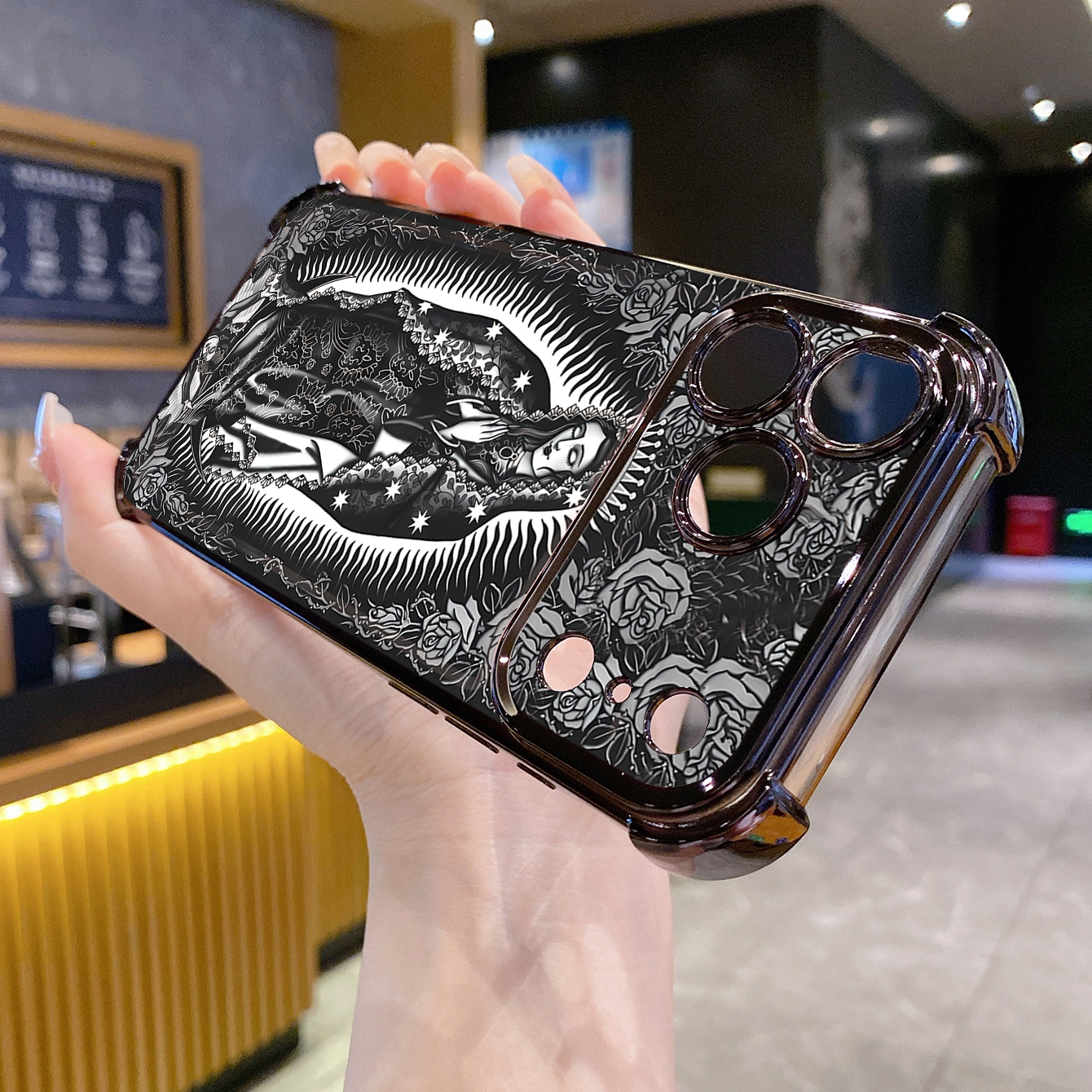 for iPhone 17 Pro Max 16 15 14 Plus Plating Phone Case Shockproof Cover Pray Girl