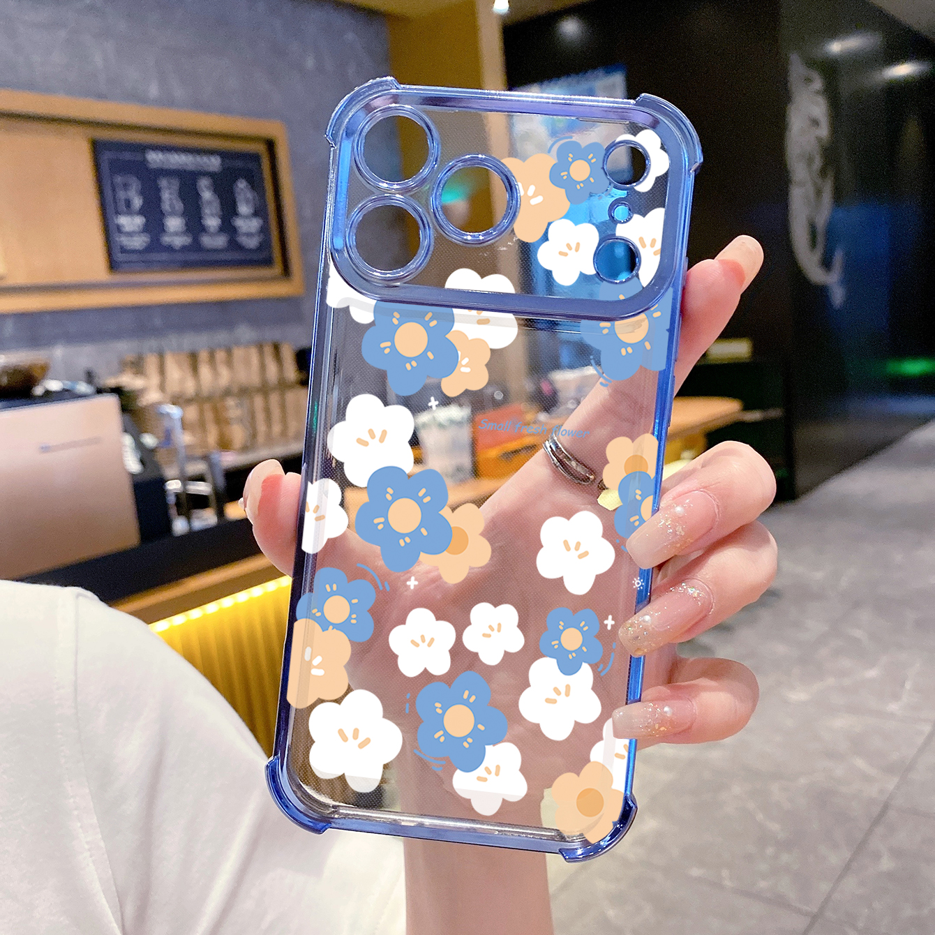 for iPhone 17 Pro Max 16 15 14 Plus Plating Phone Case Shockproof Cover Women Flower