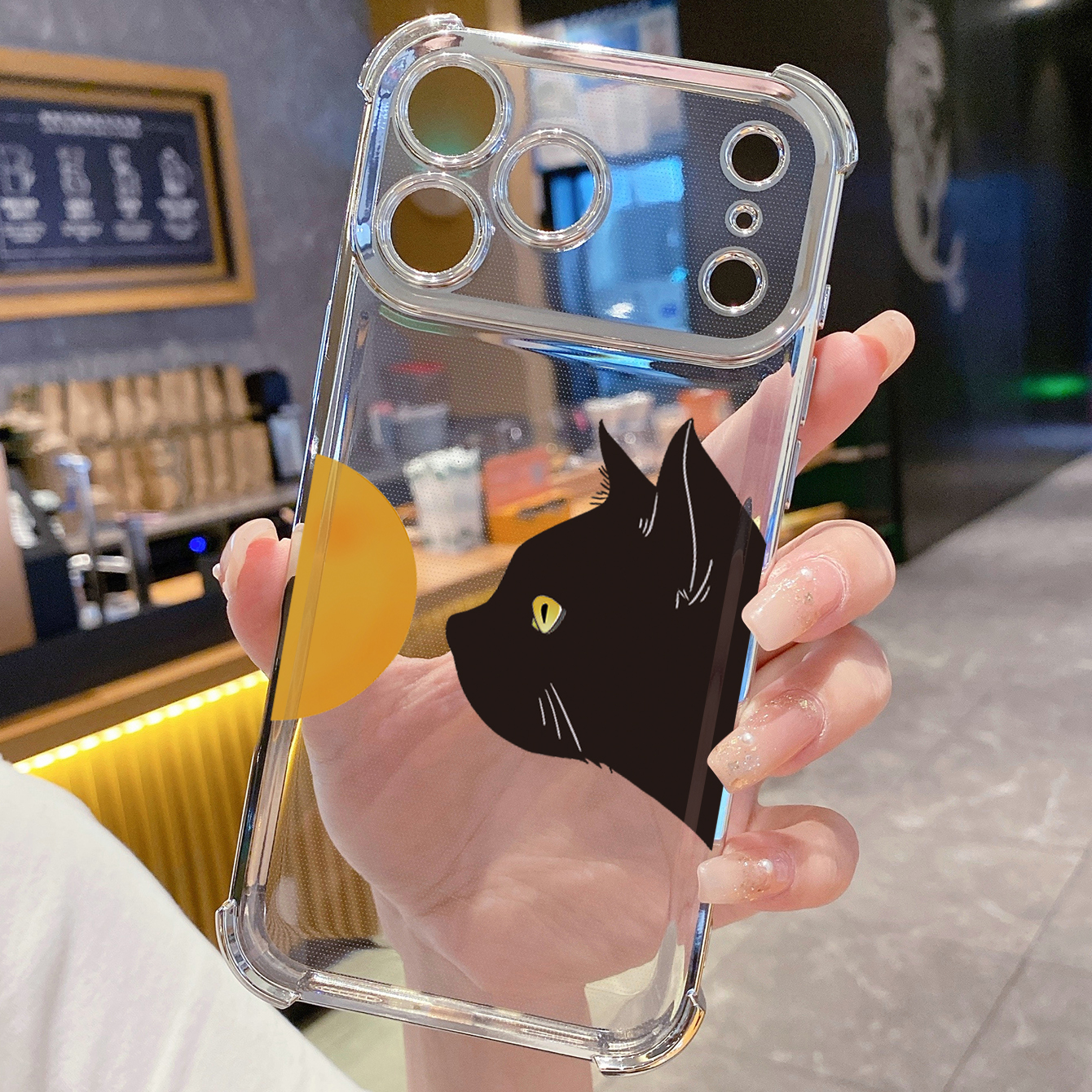 for iPhone 17 Pro Max 16 15 14 Plus Plating Phone Case Shockproof Cover Cats