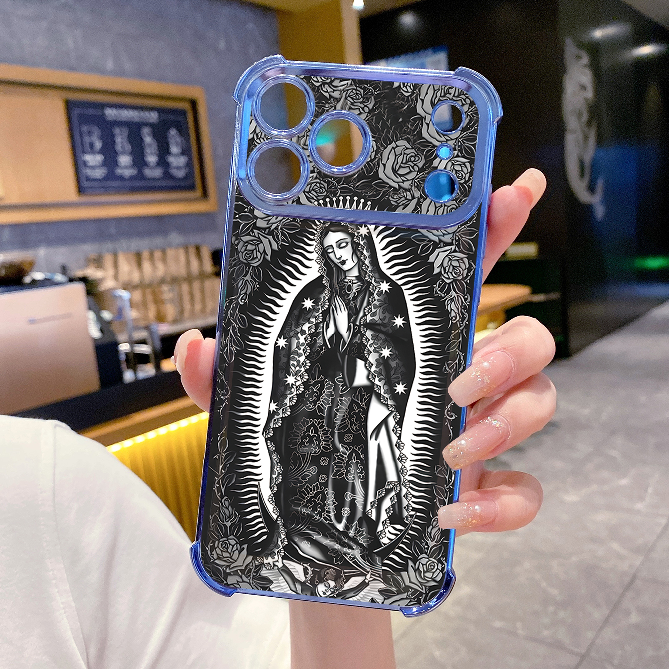for iPhone 17 Pro Max 16 15 14 Plus Plating Phone Case Shockproof Cover Pray Girl
