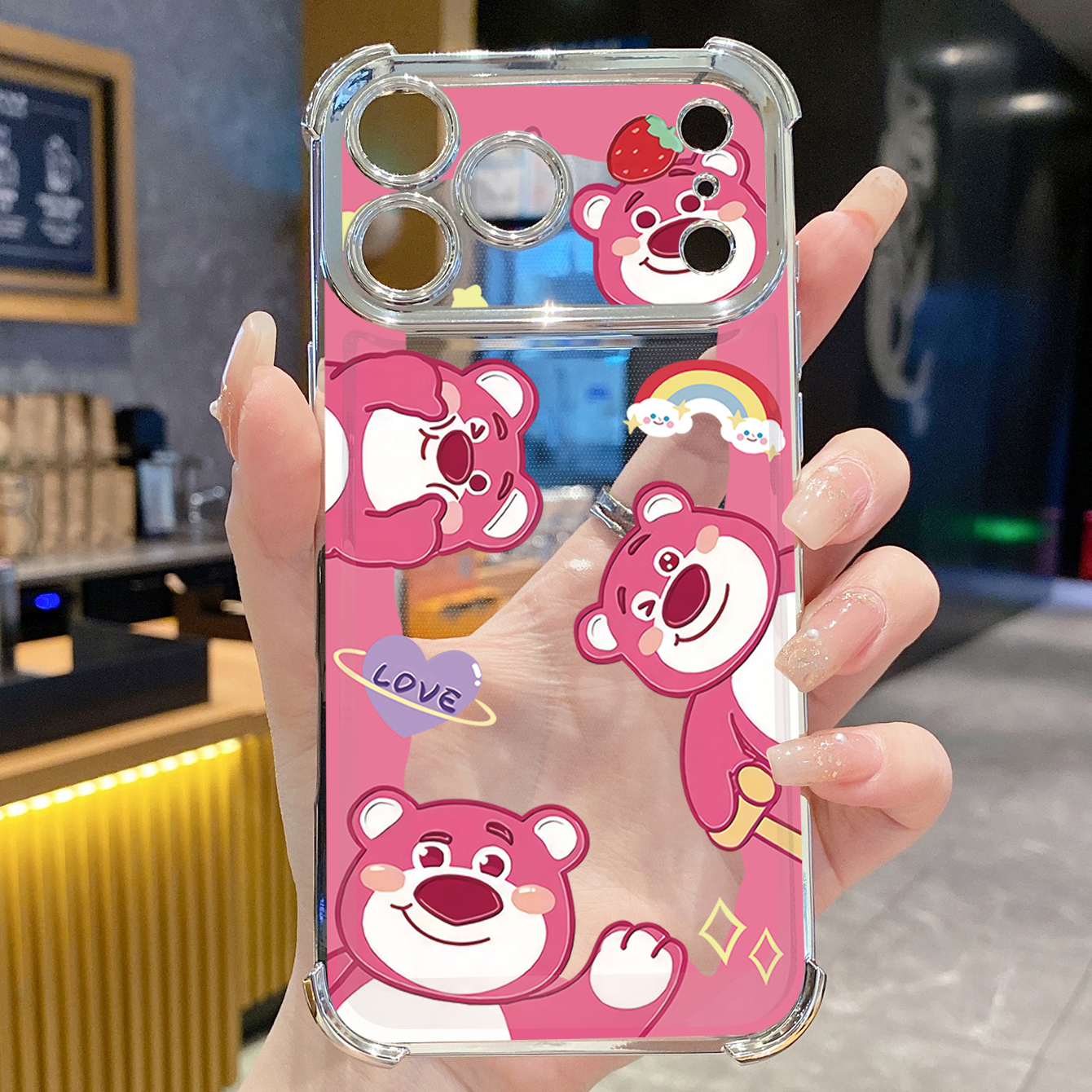 for iPhone 17 Pro Max 16 15 14 Plus Plating Phone Case Shockproof Cover Smile Doraemon Lotso