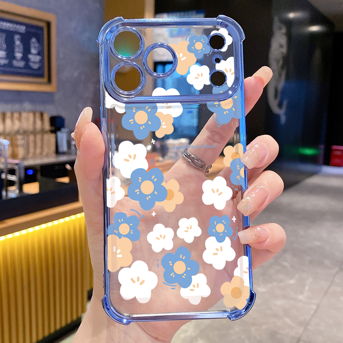 for iPhone 17 Pro Max 16 15 14 Plus Plating Phone Case Shockproof Cover Women Flower