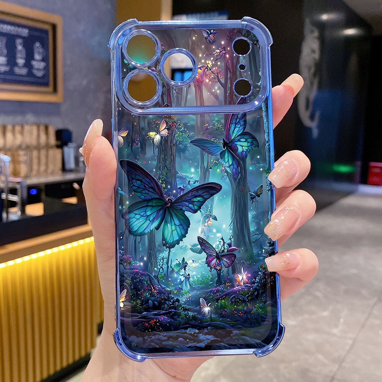 for iPhone 17 Pro Max 16 15 14 Plus Plating Phone Case Shockproof Cover Butterfly Flower