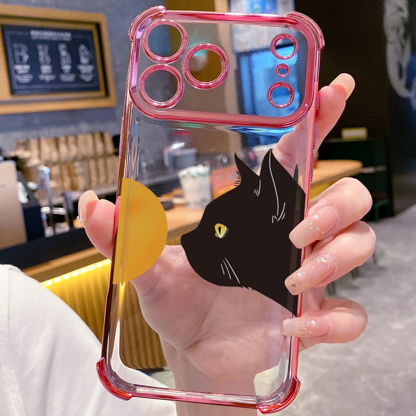 for iPhone 17 Pro Max 16 15 14 Plus Plating Phone Case Shockproof Cover Cats