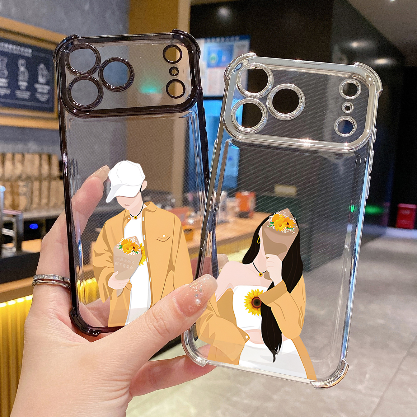 for iPhone 17 Pro Max 16 15 14 Plus Plating Phone Case Shockproof Cover Couple Girl Boy