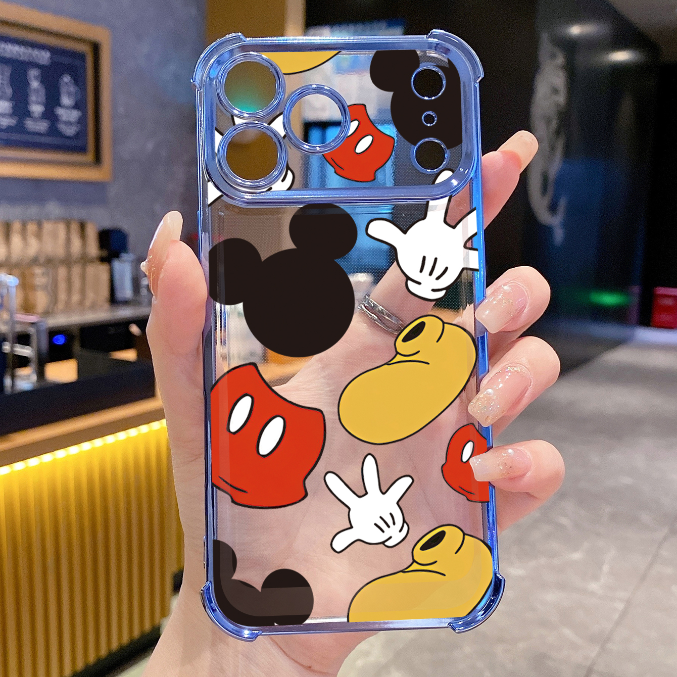 for iPhone 17 Pro Max 16 15 14 Plus Plating Phone Case Shockproof Cover Cute Mickey