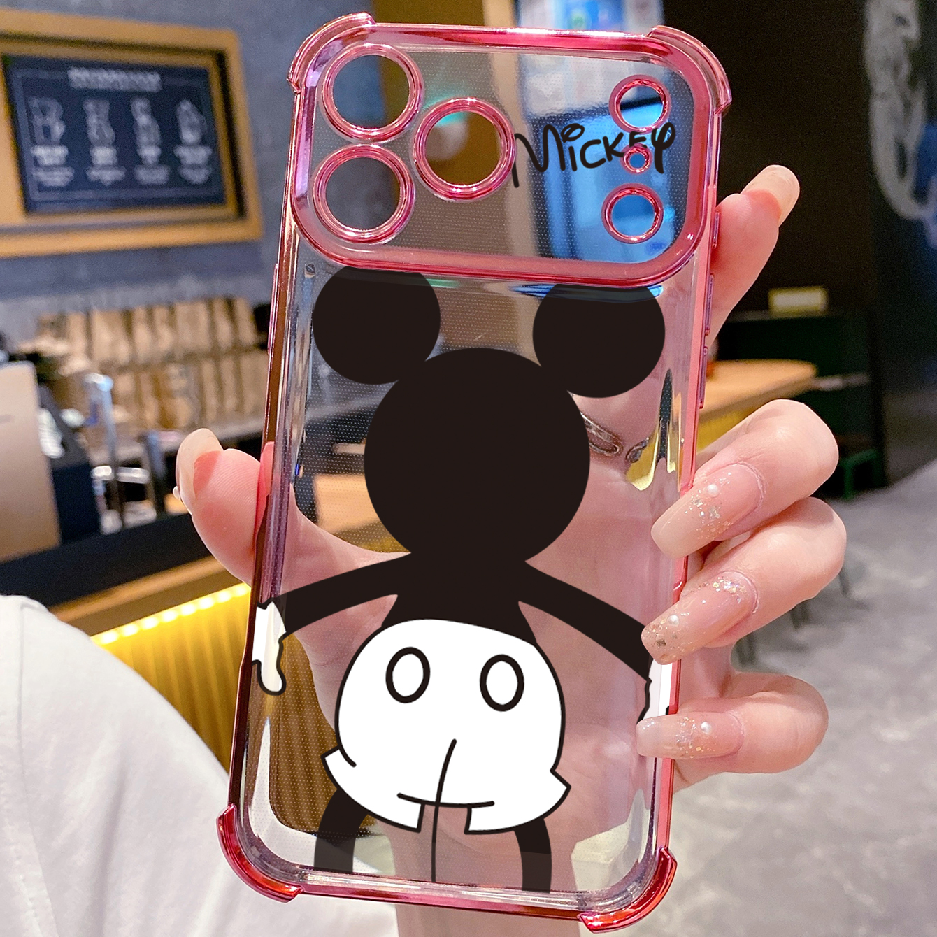 for iPhone 17 Pro Max 16 15 14 Plus Plating Phone Case Shockproof Cover Cute Mickey