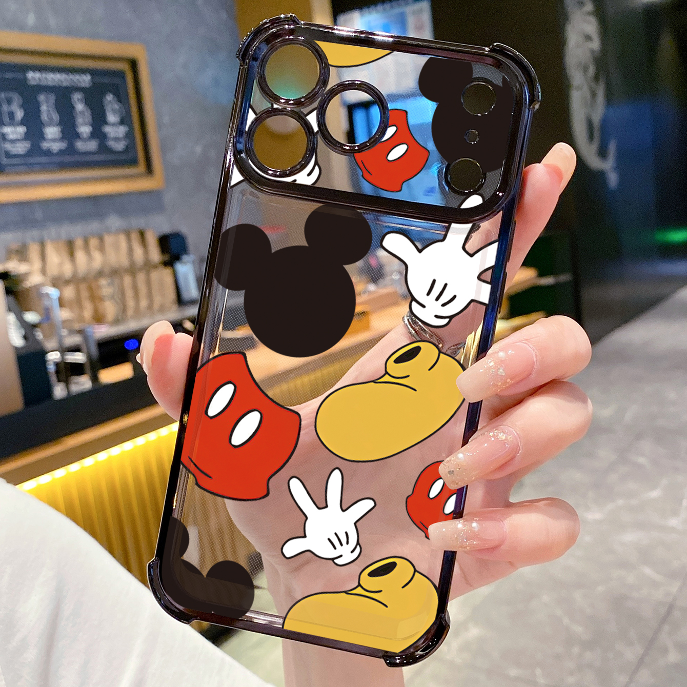for iPhone 17 Pro Max 16 15 14 Plus Plating Phone Case Shockproof Cover Cute Mickey