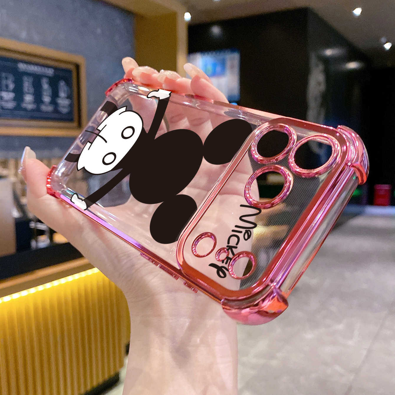 for iPhone 17 Pro Max 16 15 14 Plus Plating Phone Case Shockproof Cover Cute Mickey