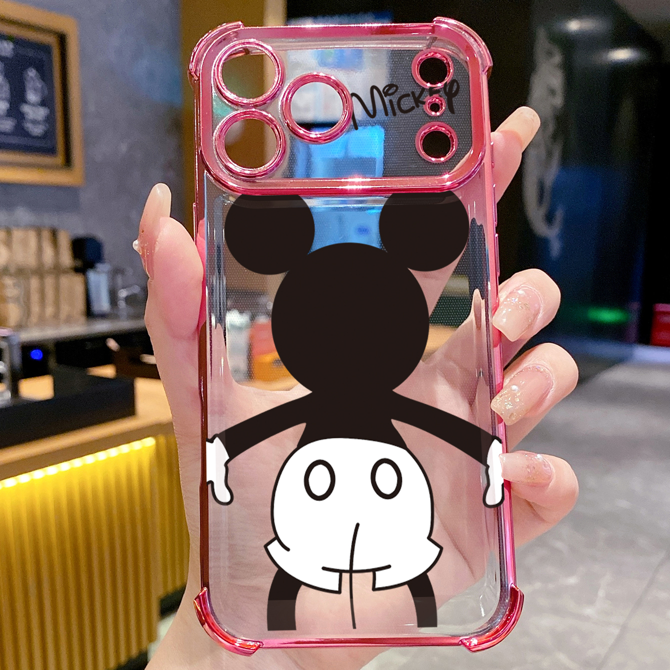for iPhone 17 Pro Max 16 15 14 Plus Plating Phone Case Shockproof Cover Cute Mickey