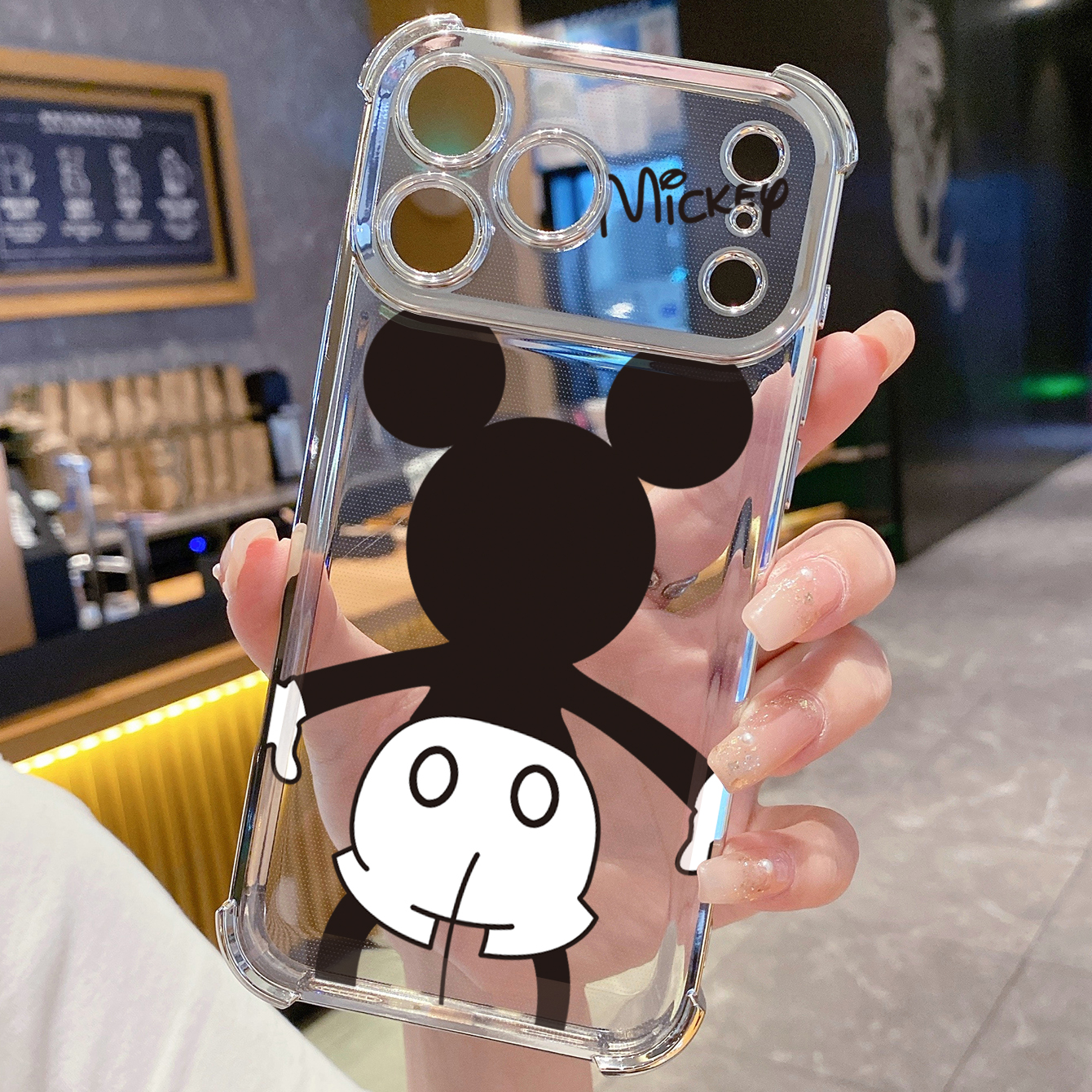 for iPhone 17 Pro Max 16 15 14 Plus Plating Phone Case Shockproof Cover Cute Mickey