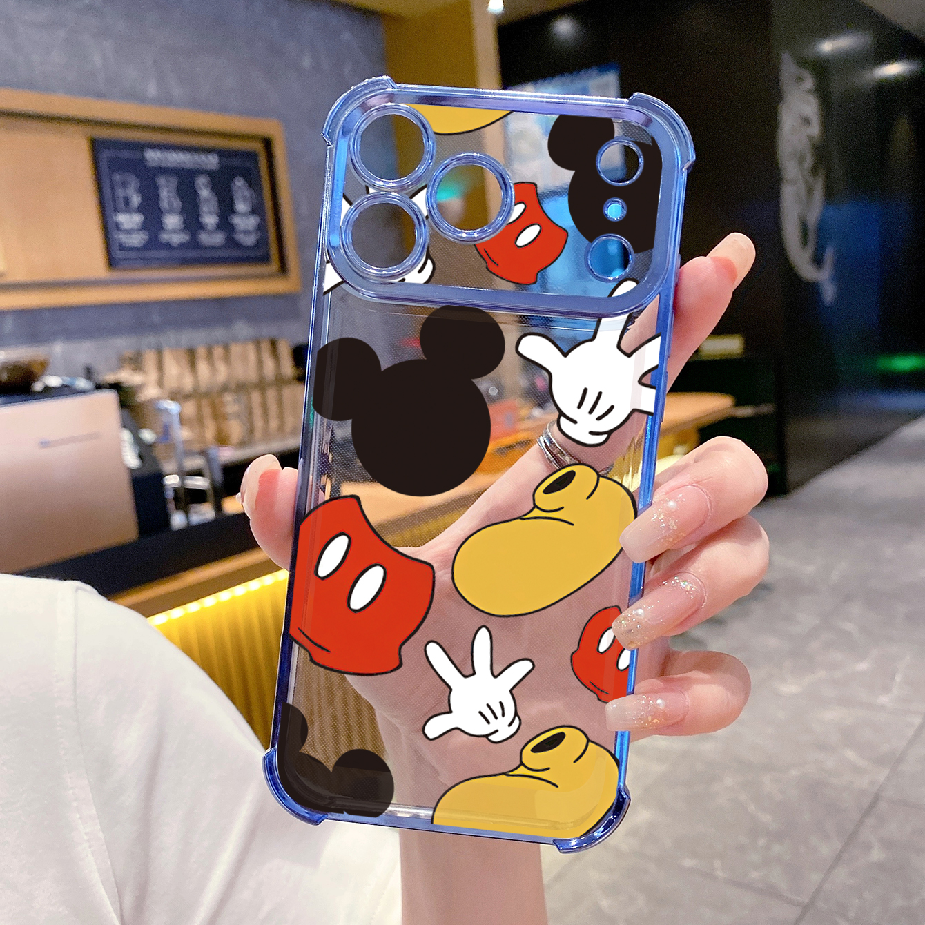 for iPhone 17 Pro Max 16 15 14 Plus Plating Phone Case Shockproof Cover Cute Mickey