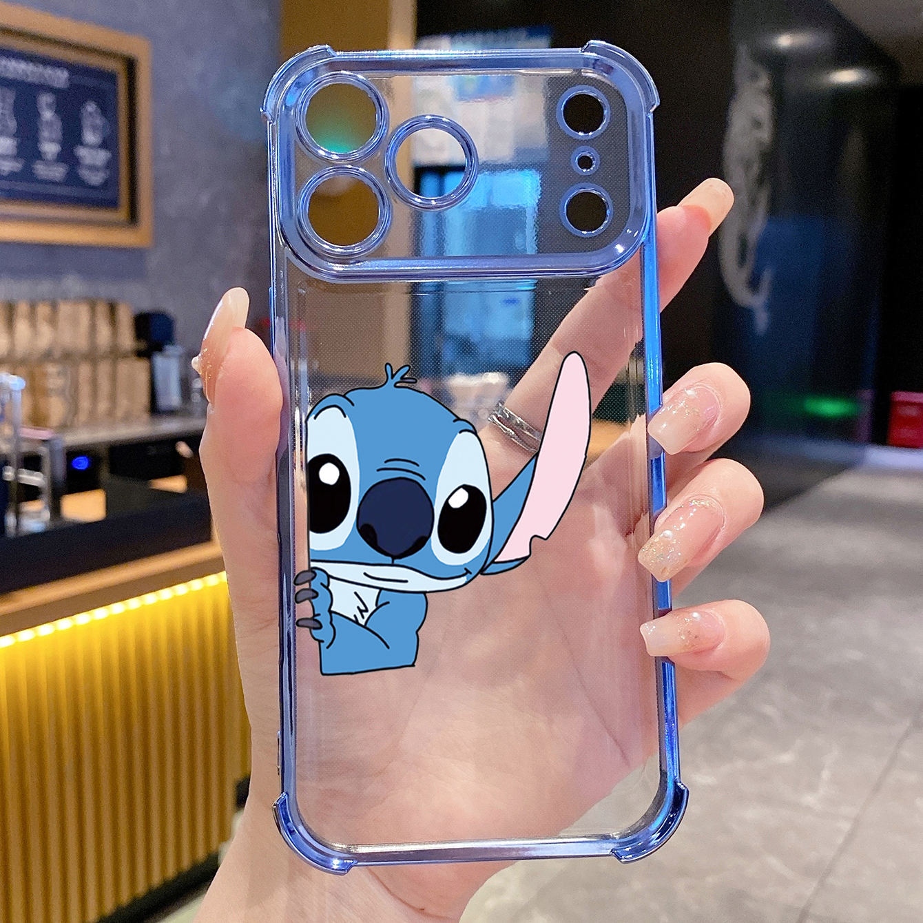for iPhone 17 Pro Max 16 15 14 Plus Plating Phone Case Shockproof Cover Couple Stitch Angel