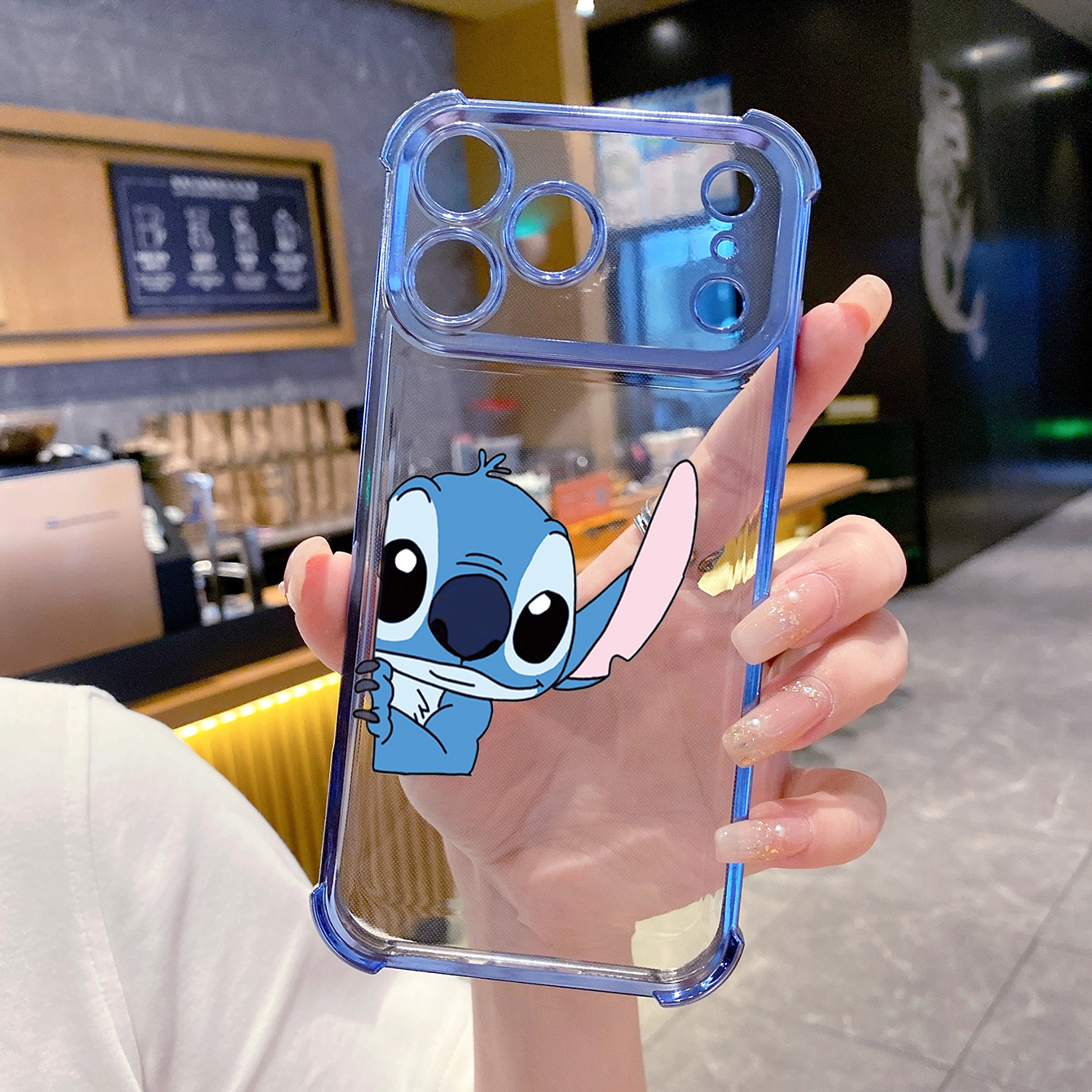 for iPhone 17 Pro Max 16 15 14 Plus Plating Phone Case Shockproof Cover Couple Stitch Angel